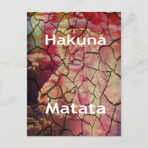 Earthy Elegant Lion: Hakuna Matata Textured Design Postcard