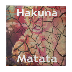 Earthy Elegant Lion: Hakuna Matata Textured Design Tile