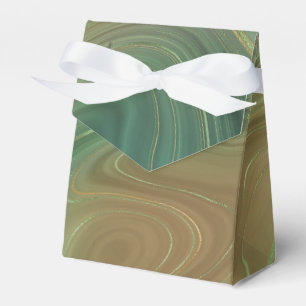 Earthy Emerald Strata   Green and Golden Ink Agate Favour Box