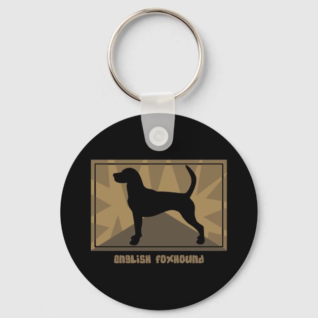 Earthy English Foxhound Key Ring (Front)