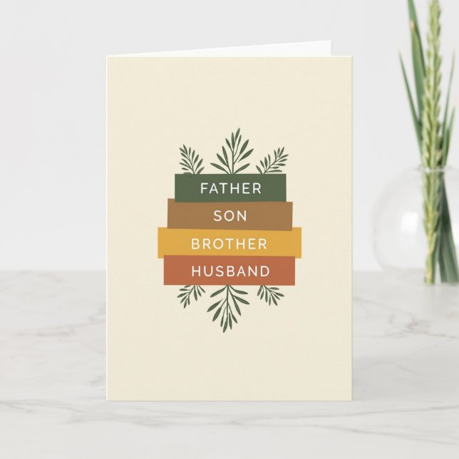 Earthy Fathers Day Roles Card (Front)