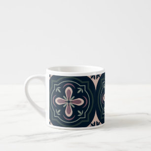 Earthy Floral Geometric Tiles Espresso Cup