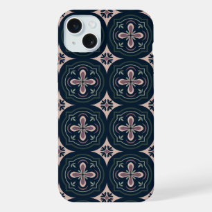 Earthy Floral Geometric Tiles iPhone 15 Plus Case
