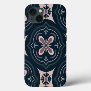 Earthy Floral Geometric Tiles iPhone 13 Case