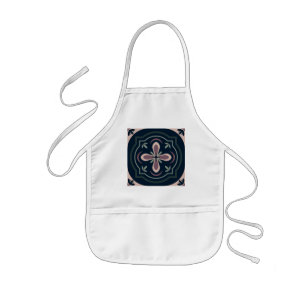 Earthy Floral Geometric Tiles Kids Apron