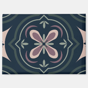 Earthy Floral Geometric Tiles Magnet