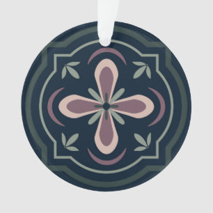 Earthy Floral Geometric Tiles Ornament