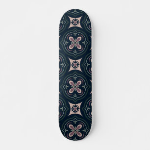 Earthy Floral Geometric Tiles Skateboard