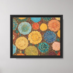 Earthy Floral Mosaic Pattern Canvas Print