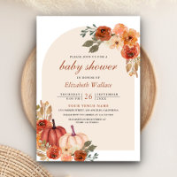 Earthy Floral Terracotta Pumpkin Baby Shower