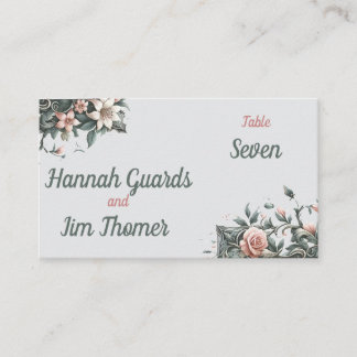 Earthy Floral Vine Place Card