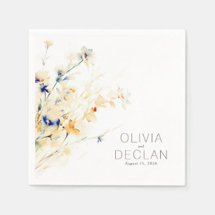 Earthy Flowers Fall Event Elegant Napkin