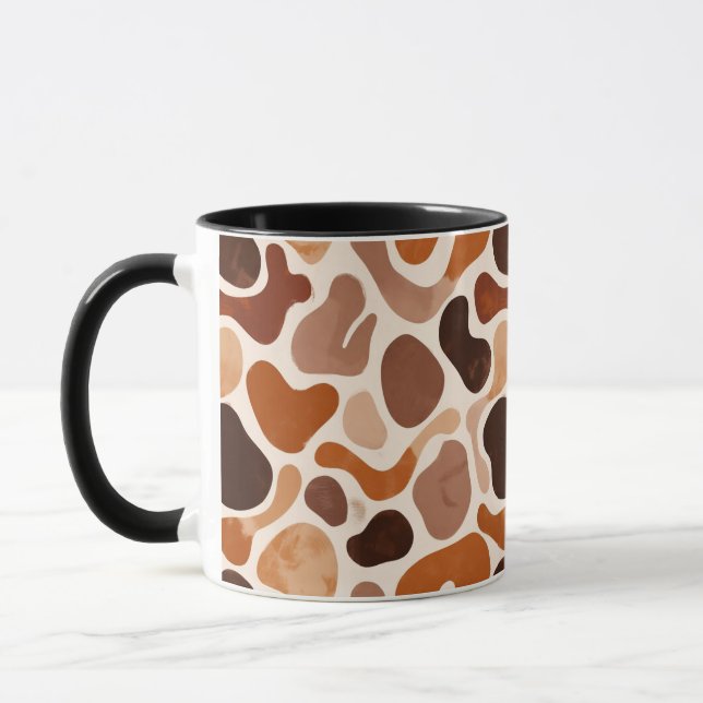 Earthy Fluid Shapes Mug – Minimal Abstract Style (Left)