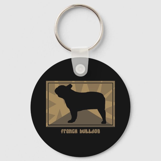 Earthy French Bulldog Key Ring (Front)