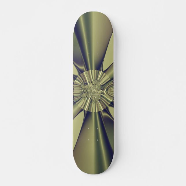 Earthy Geometric Abstract Modern Art Skateboard (Front)