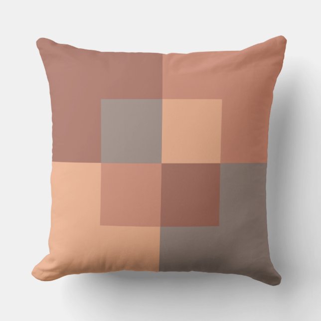 Earthy Geometric Sienna Terracotta Warm Brown Cushion (Front)