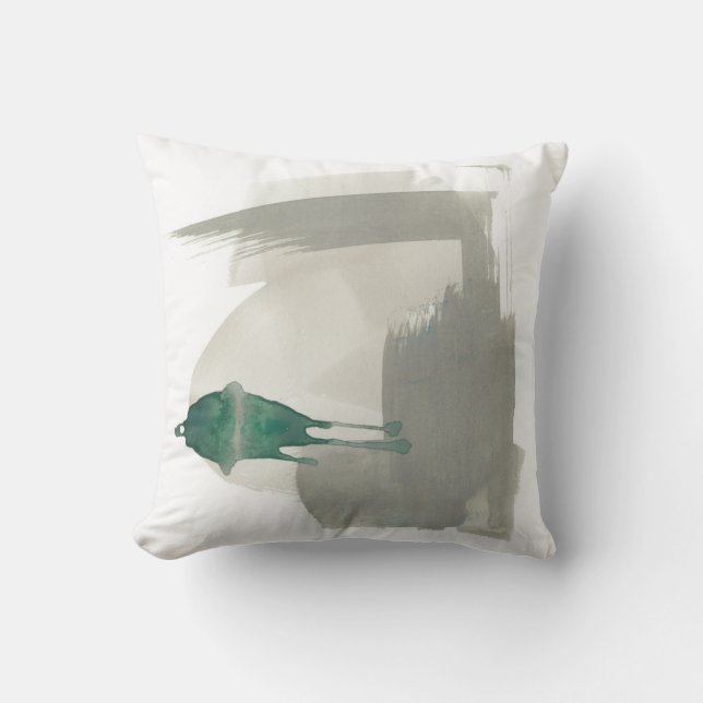 Earthy Gestures - Grey and Green Cushion (Front)