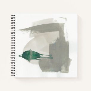 Earthy Gestures - Grey and Green Notebook