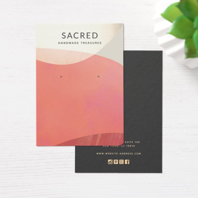 Earthy Gold Terracotta Abstract Earring Display (Desk)