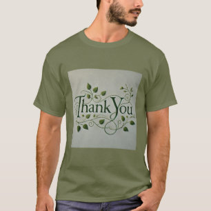 Earthy Green Thank You Mens Tshirt