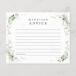 Earthy Greenery Watercolor Wedding Advice Card<br><div class="desc">Beautiful and delicate watercolor greenery adorns this elegant and simple advice card. This is part of my "Earthy Greenery" collection.</div>