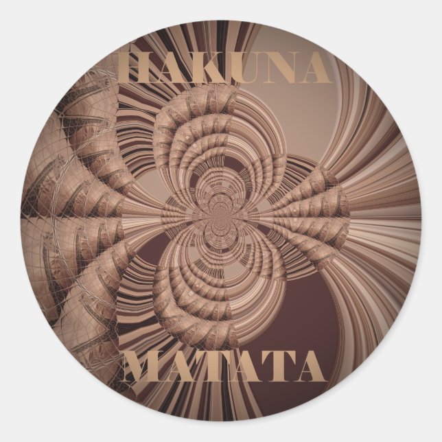 Earthy Hakuna Matata Art Print Classic Round Sticker (Front)