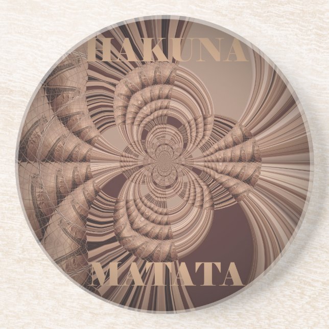 Earthy Hakuna Matata Art Print Coaster (Front)