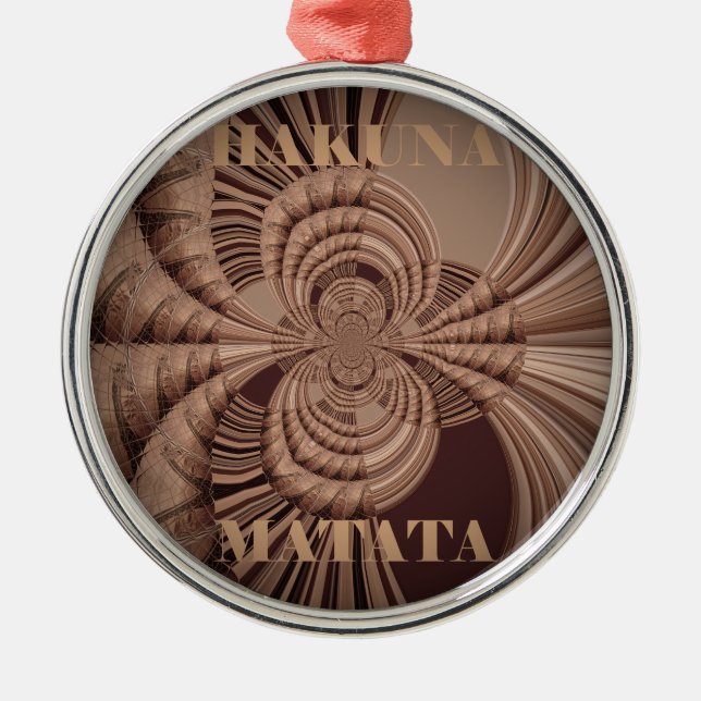 Earthy Hakuna Matata Art Print Metal Tree Decoration (Front)