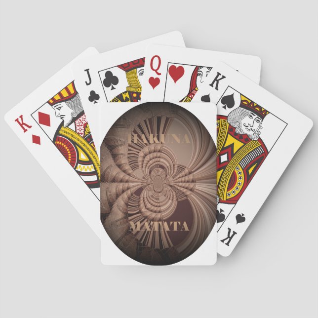 Earthy Hakuna Matata Art Print Playing Cards (Back)
