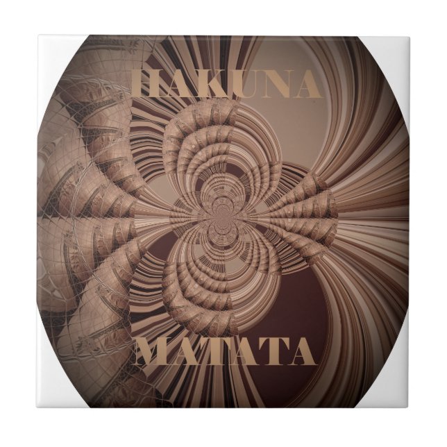 Earthy Hakuna Matata Art Print Tile (Front)