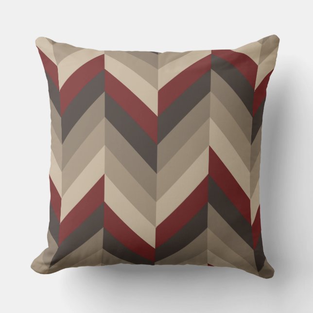 Earthy Herringbone Throw Pillow (Front)