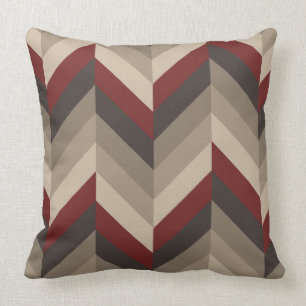 Earthy Herringbone Throw Pillow