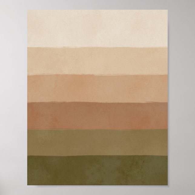 Earthy Horizon Stripes - Minimalist Wall Art (Front)