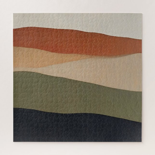 Earthy Layered Landscape Abstract Jigsaw Puzzle (Vertical)