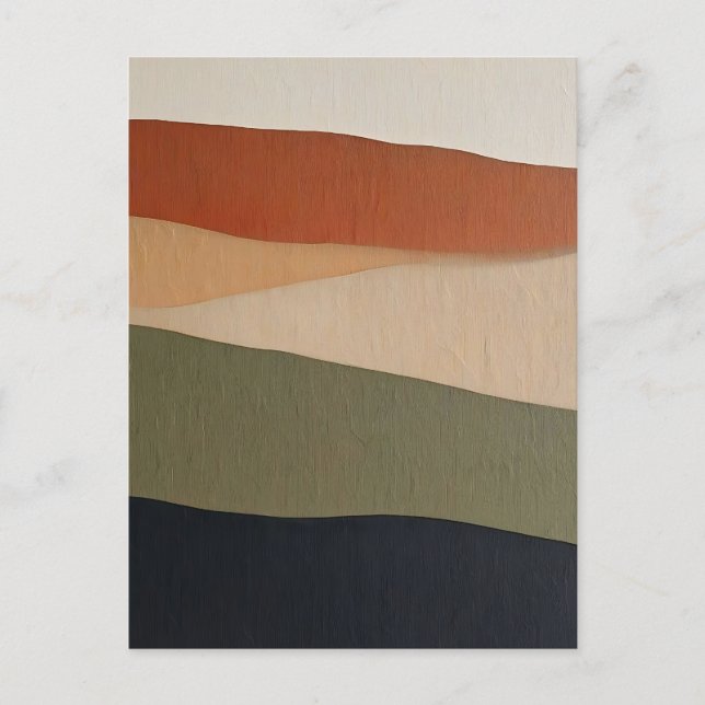 Earthy Layered Landscape Abstract Postcard (Front)