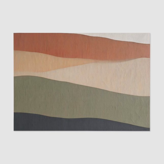 Earthy Layered Landscape Abstract Tissue Paper (Front)
