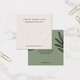 Earthy Leaf Jewellery Stud Earring Display Card