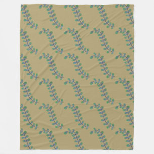 Earthy Leaf Swirl Fleece Blanket