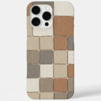 Earthy Linen Chequerboard Modern Bohemian