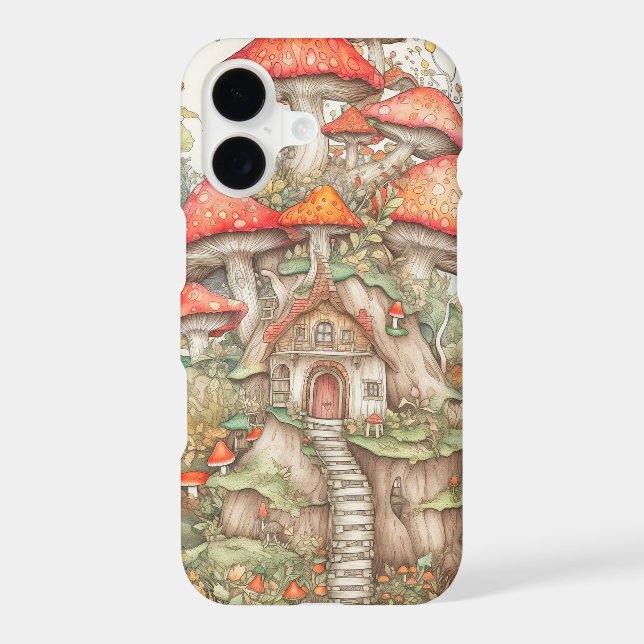 Earthy Majestic Forest Mushrooms Art (Back)