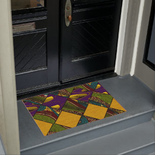 Earthy Mardi Gras African Print Doormat