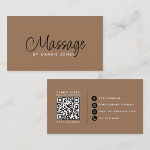 Earthy Massage Therapist Terracotta Business Card