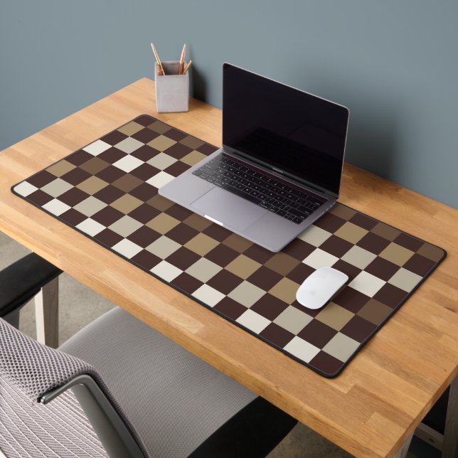 Earthy minerals checkerboard pattern desk mat (Office 2)