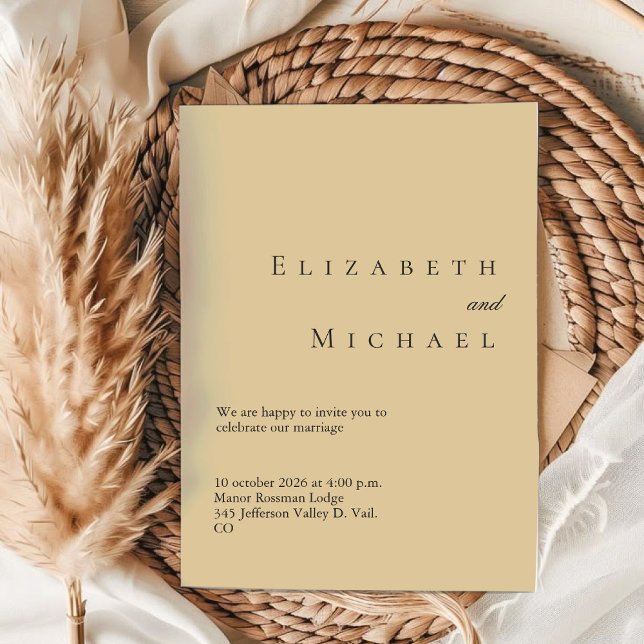 Earthy Minimalist Pale Beige Wedding QR Code Invitation (Creator Uploaded)