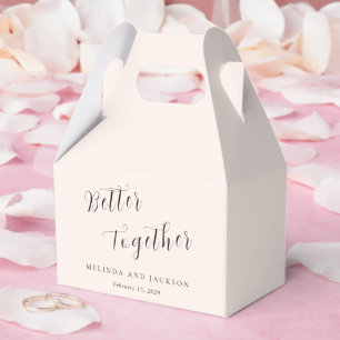 Earthy Neutral Modern Wedding Favour Box