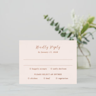 Earthy Neutral Modern Wedding Foil RSVP Card