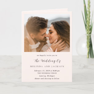 Earthy Neutral Photo Modern Wedding Invitation