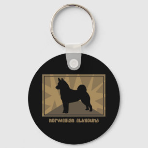 Earthy Norwegian Elkhound Key Ring