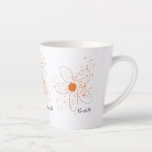 Earthy orange modern florals name script  latte mug<br><div class="desc">A stylish white background,  with modern painted florals with earthy orange coloured spalshes. Personalise and add a name (x3),  written with a modern hand lettered style script.</div>