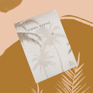 Earthy Palm Trees Birds Earring Display Card